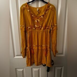 RAGA Sorrento Short mini Dress Yellow Boho small A00307